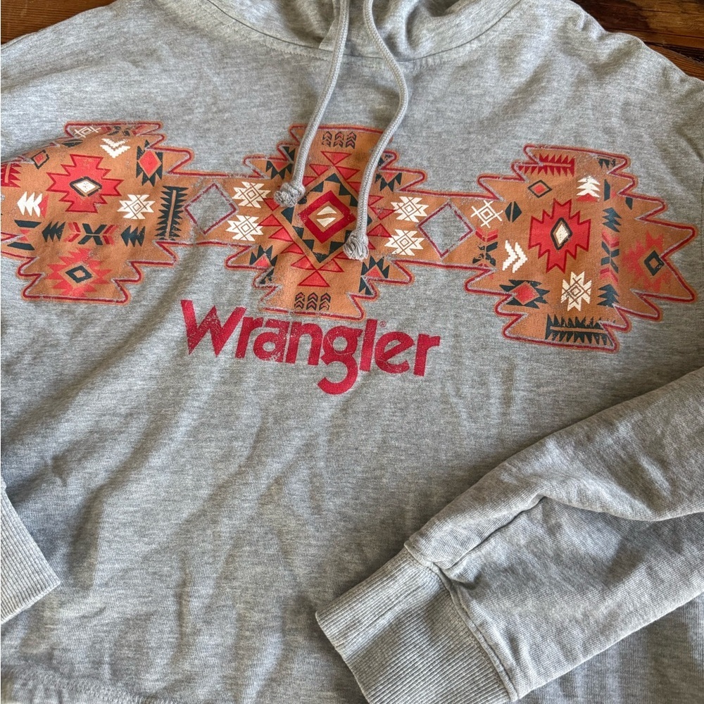 Wrangler Light Gray Retro Pullover Hoodie - Picture 3 of 4